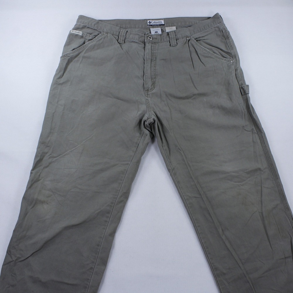 Columbia Men's Canvas Hiking Work Pants W40 L32 Sage Khaki Green